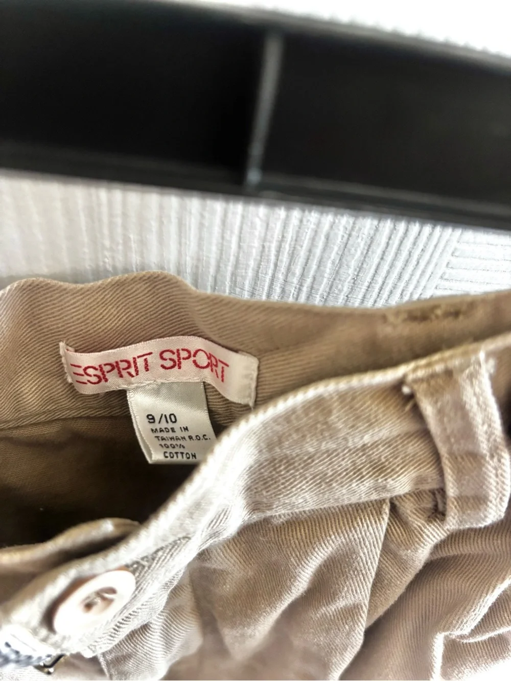 Vintage 80s Esprit Sport Khaki Brown Utility Pleated Cargo Skirt Waist 26 (S)